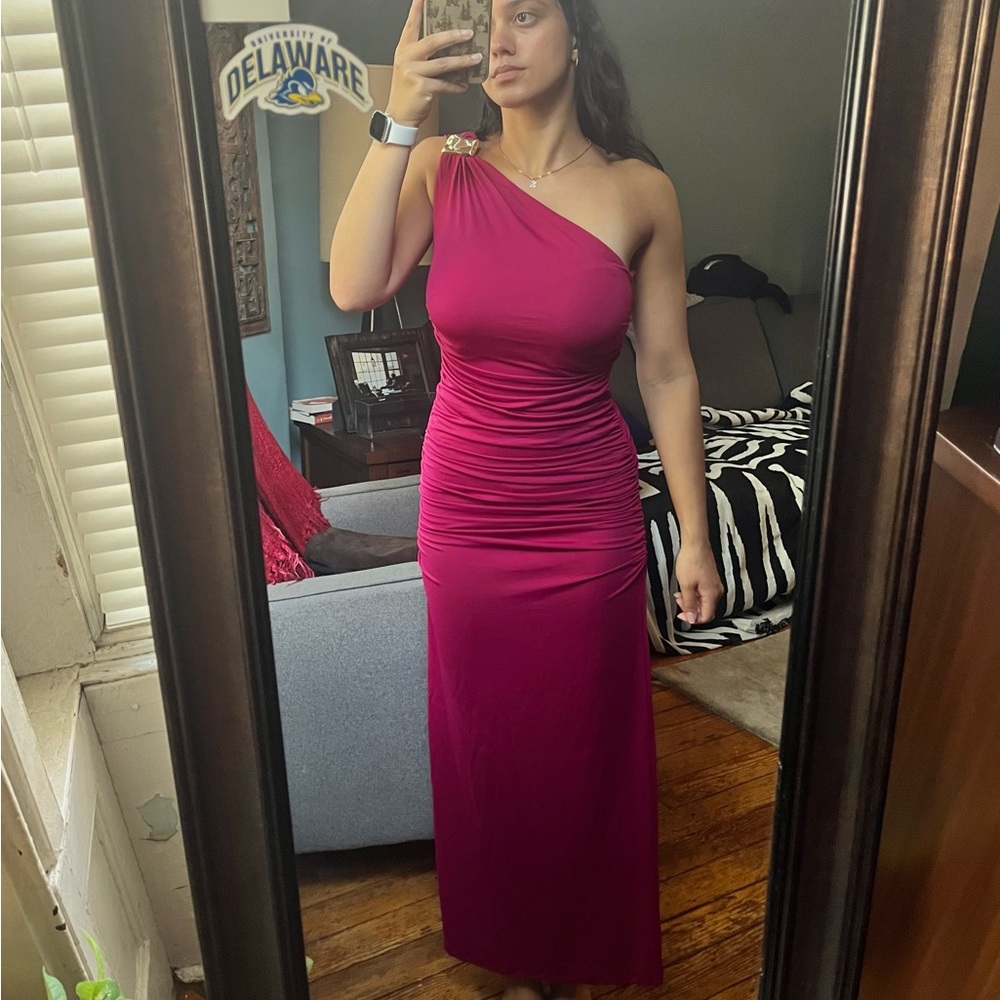 Zara One-Shoulder Pink Dress